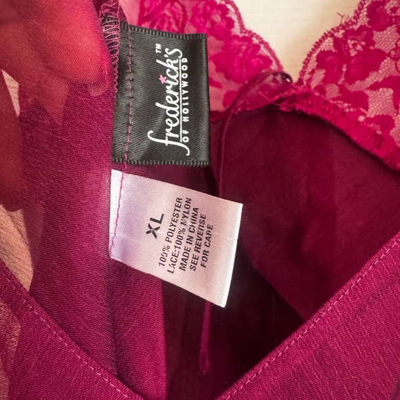 Frederick’s of Hollywood Burgundy Lace Babydoll Lingerie – XL - Picture 2 of 4